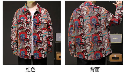 Harajuku Men's Clothing Jackets Camping Coat Women Fashion Slim Punk Outerwear Casual Hip Hop Streetwear Versatile Retro Jacket