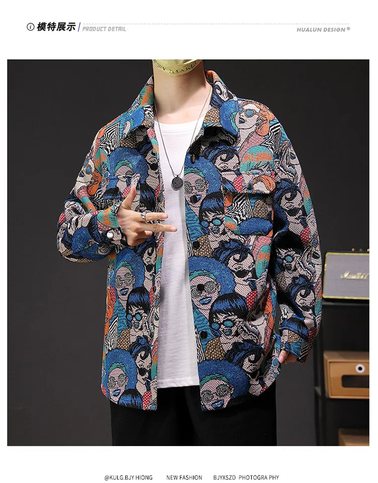 Harajuku Men's Clothing Jackets Camping Coat Women Fashion Slim Punk Outerwear Casual Hip Hop Streetwear Versatile Retro Jacket