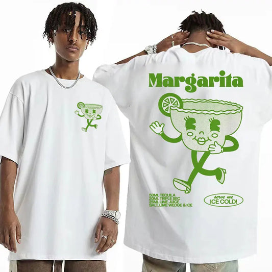 Margarita Unisex T Shirt Funny Cocktail Harajuku Fashion Cartoon T-shirts for Men Summer Casual Cotton Gothic T-shirt Streetwear