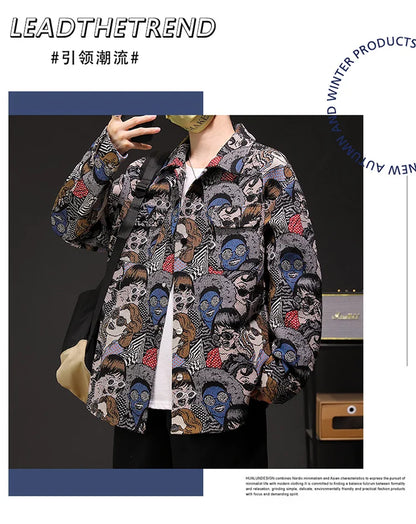 Harajuku Men's Clothing Jackets Camping Coat Women Fashion Slim Punk Outerwear Casual Hip Hop Streetwear Versatile Retro Jacket